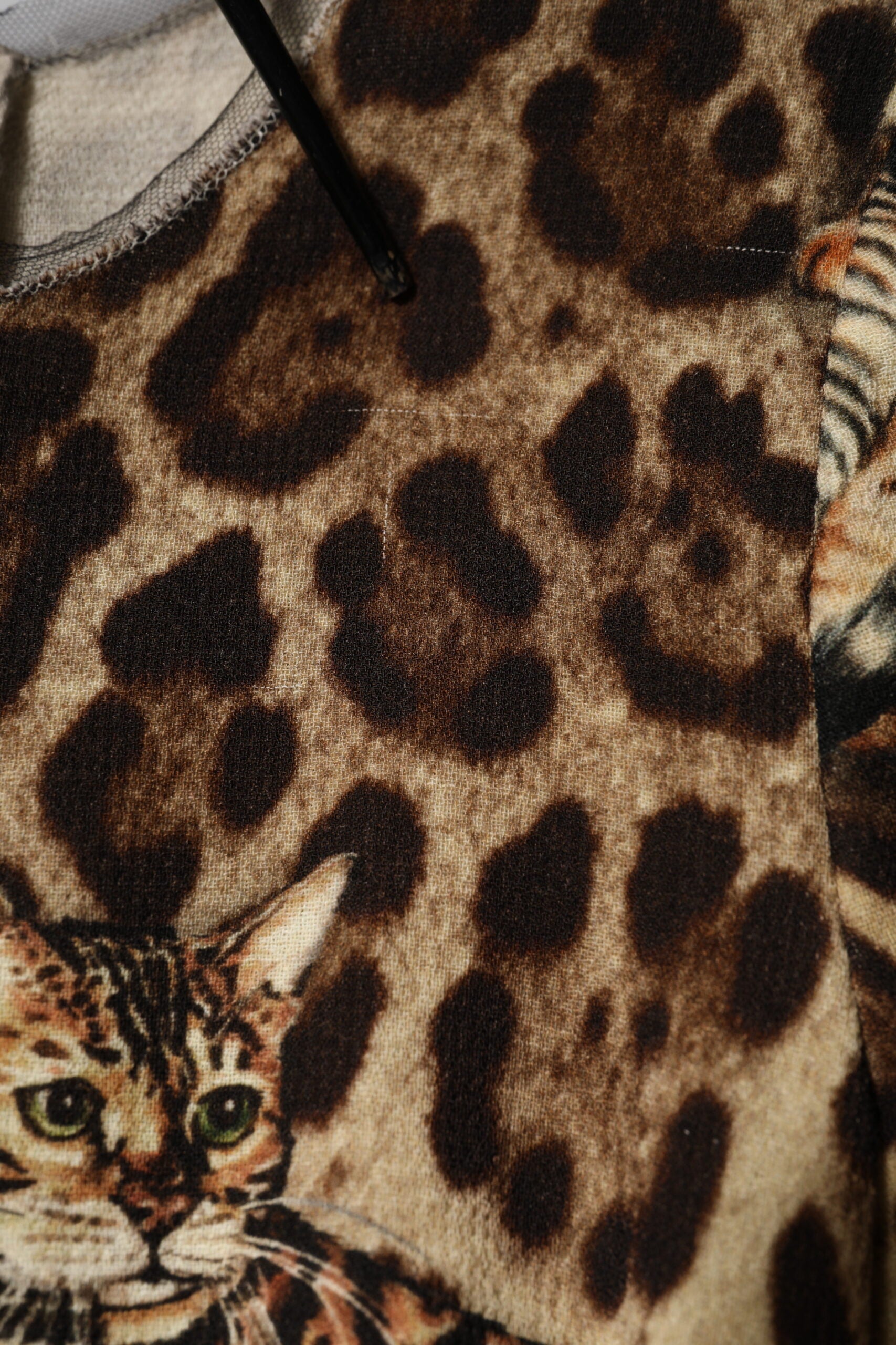 Dolce &amp; Gabbana Brun Leopardprint Midikjole med Bælte og A-linje