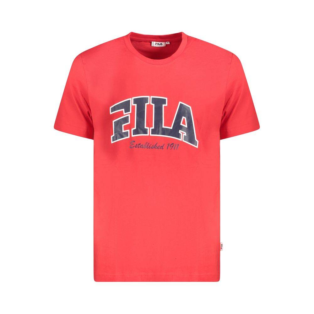 Fila Red Cotton Men T-Shirt - Hilstor