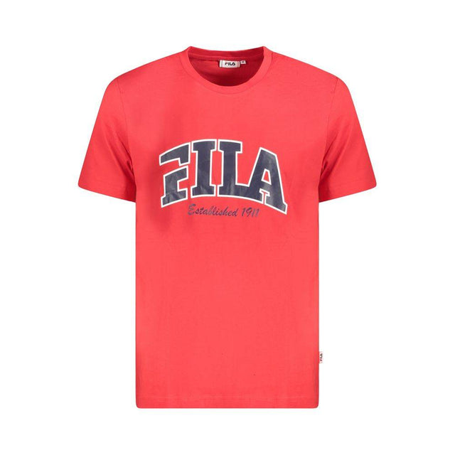 Fila Red Cotton Men T-Shirt - Hilstor