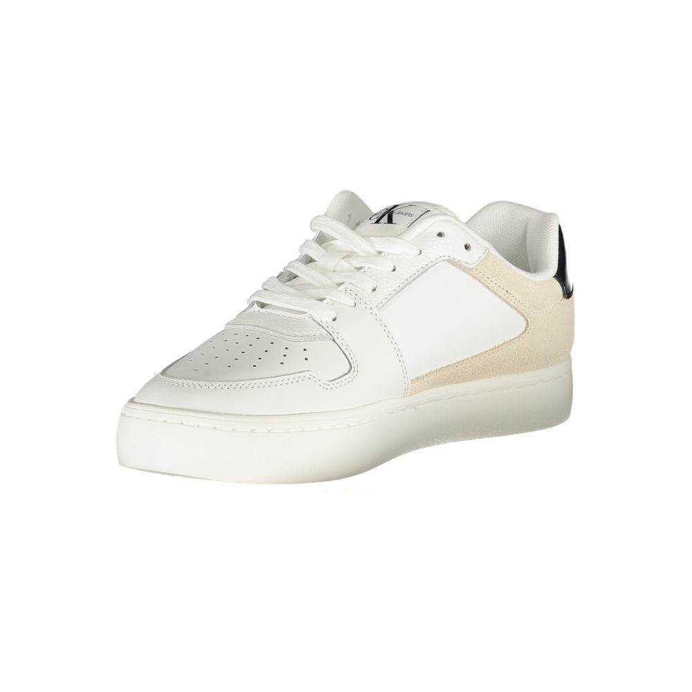 Calvin Klein White Polyester Sneaker - Hilstor