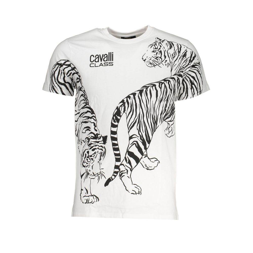 Cavalli Class White Cotton T-Shirt - Hilstor
