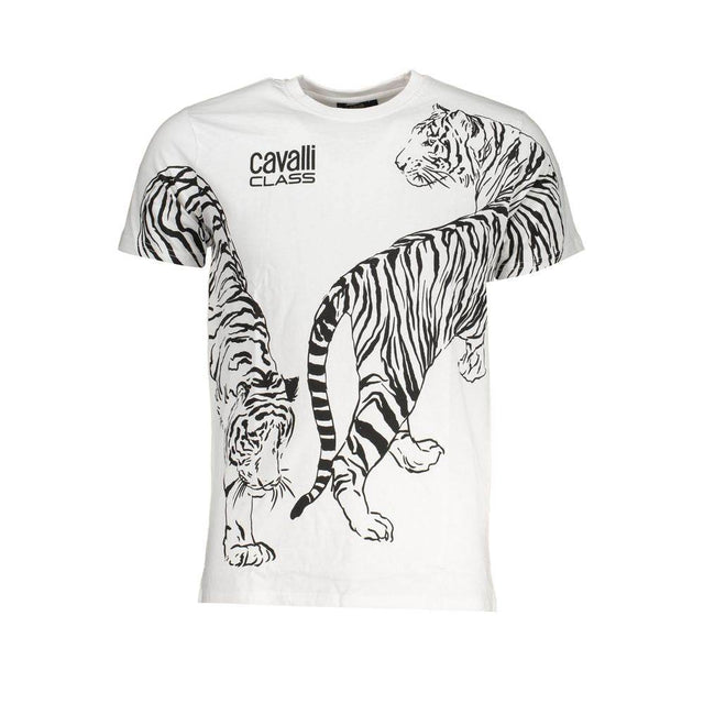 Cavalli Class White Cotton T-Shirt - Hilstor