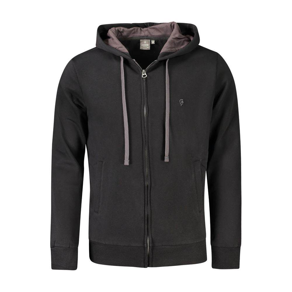 Coveri Moving Black Cotton Men Sweater - Hilstor