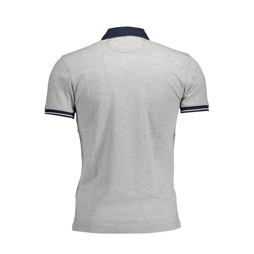 La Martina Gray Cotton Men Polo Shirt - Hilstor