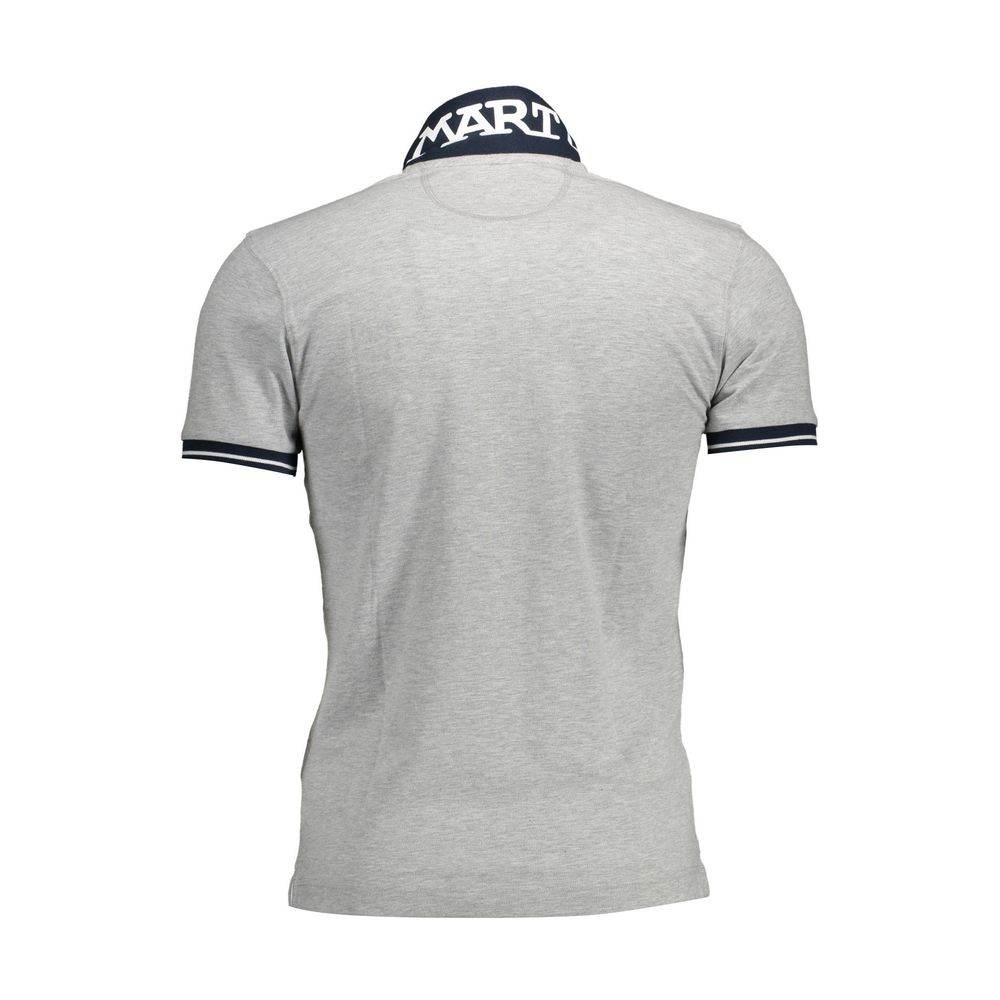 La Martina Gray Cotton Men Polo Shirt - Hilstor