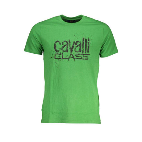 Cavalli Class Green Cotton T-Shirt - Hilstor