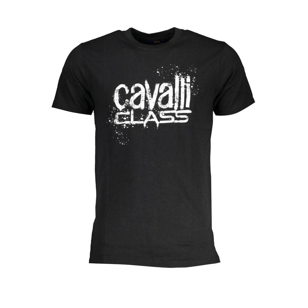 Cavalli Class Black Cotton T-Shirt - Hilstor