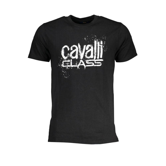 Cavalli Class Black Cotton T-Shirt - Hilstor