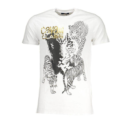 Cavalli Class White Cotton T-Shirt - Hilstor