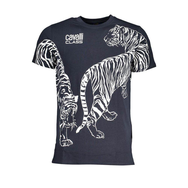 Cavalli Class Blue Cotton T-Shirt - Hilstor