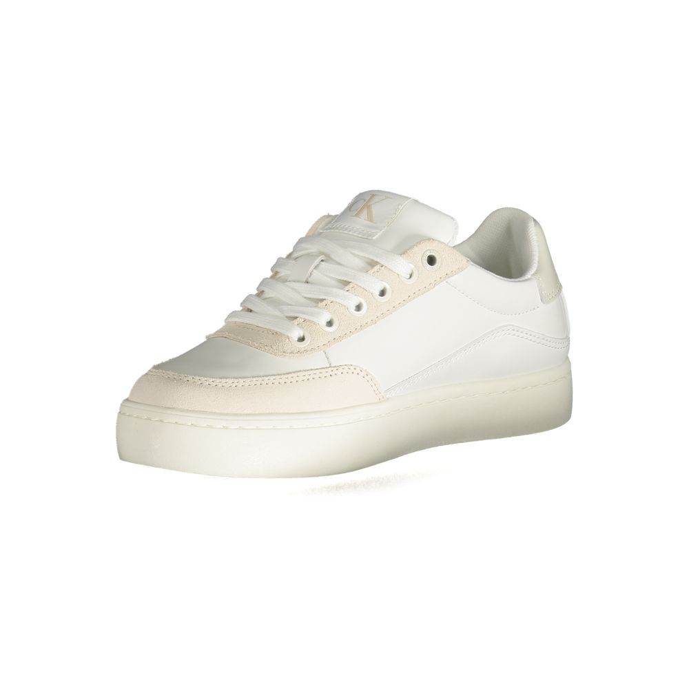 Calvin Klein White Polyester Sneaker - Hilstor