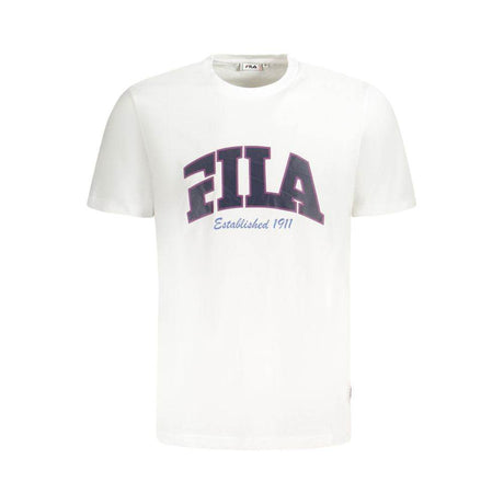Fila White Cotton Men T-Shirt - Hilstor