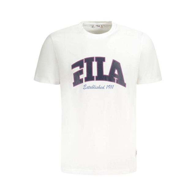 Fila White Cotton Men T-Shirt - Hilstor