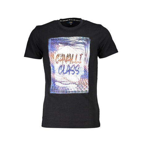 Cavalli Class Black Cotton Men T-Shirt - Hilstor