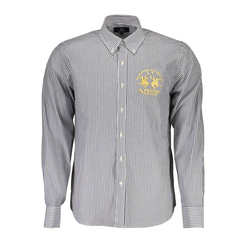 La Martina Blue Cotton Men Shirt - Hilstor