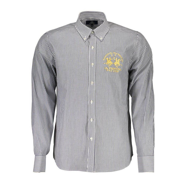 La Martina Blue Cotton Men Shirt - Hilstor