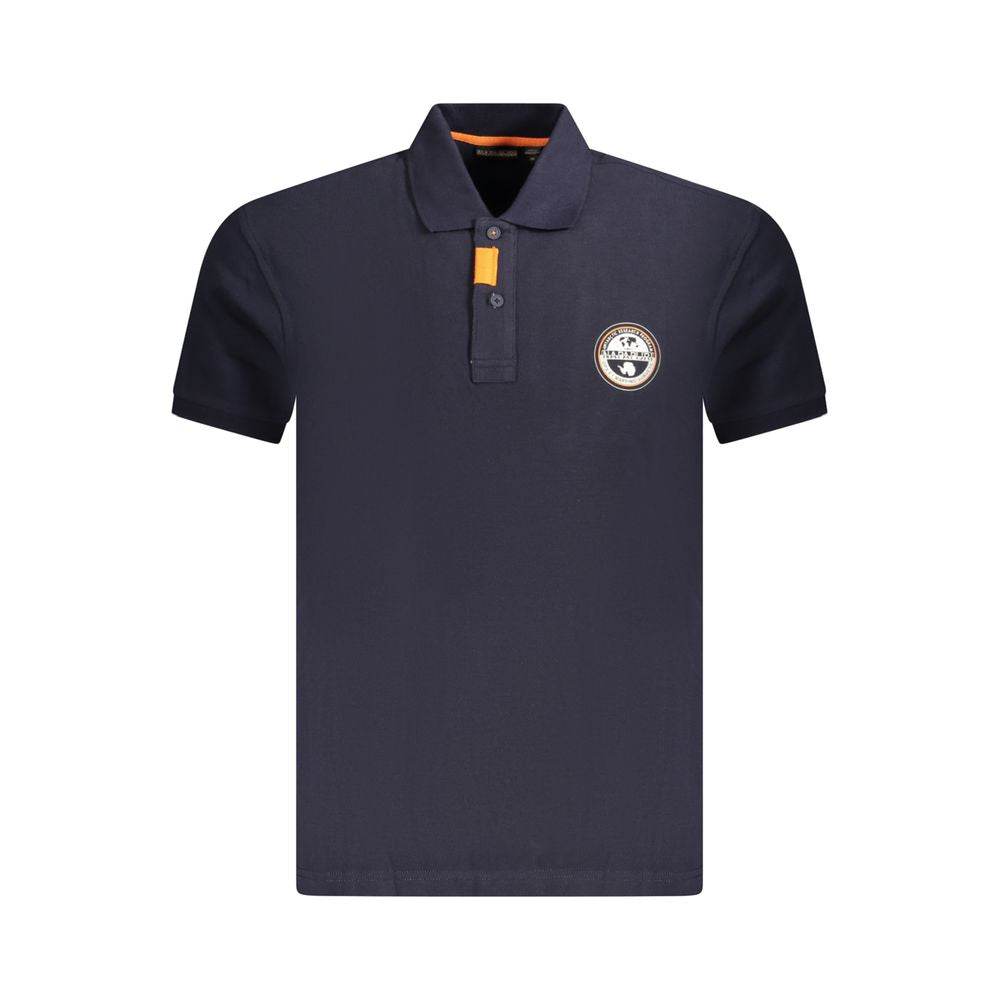 Napapijri Blue Cotton Men Polo Shirt - Hilstor