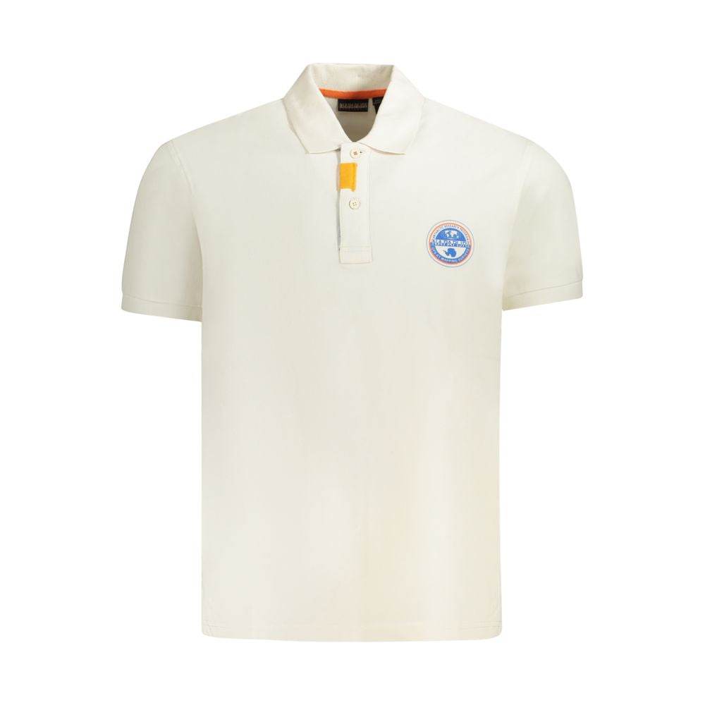 Napapijri White Cotton Men Polo Shirt - Hilstor