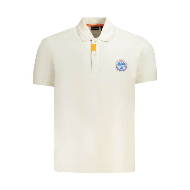 Napapijri White Cotton Men Polo Shirt - Hilstor