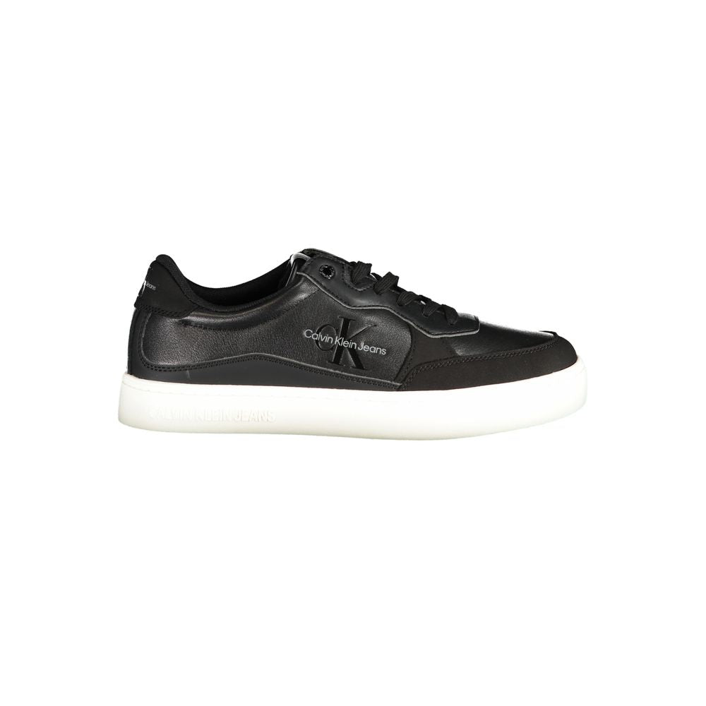 Calvin Klein slanke sorte sportssneakers med kontrastdetaljer