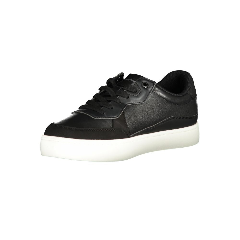 Calvin Klein slanke sorte sportssneakers med kontrastdetaljer