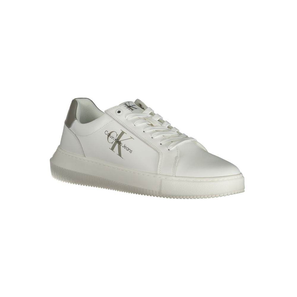 Calvin Klein White Leather Men Sneaker - Hilstor