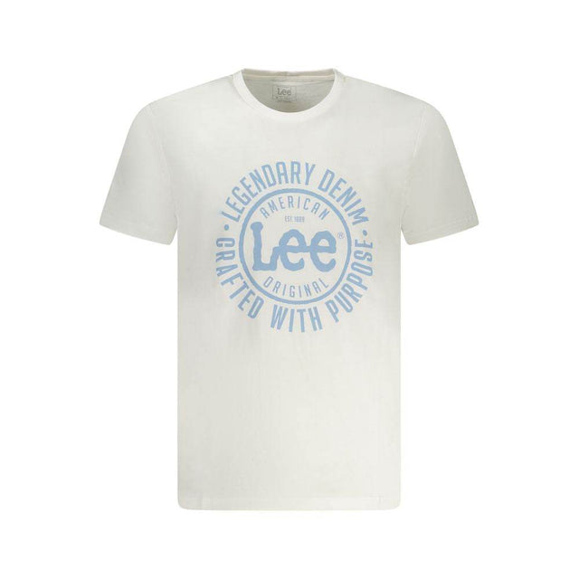 Lee White Cotton Men T-Shirt - Hilstor