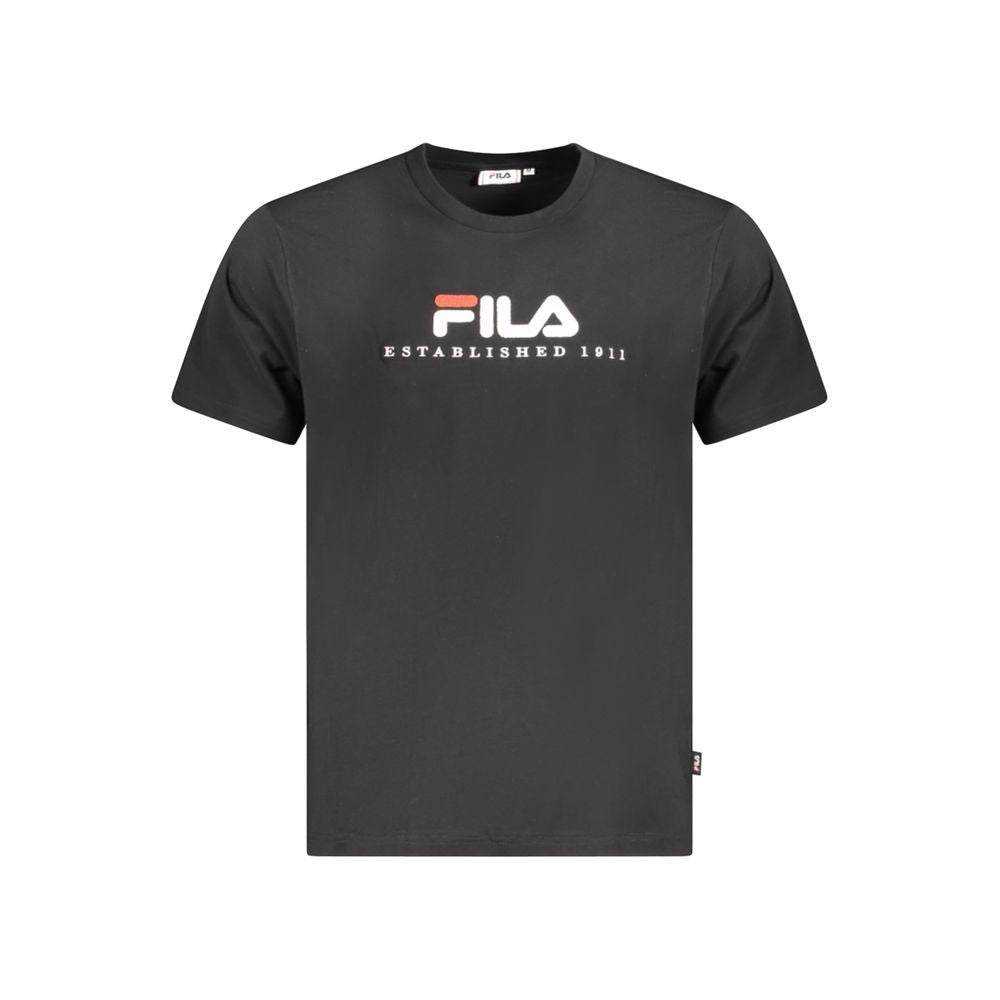 Fila Black Cotton Unisex T-Shirt - Hilstor