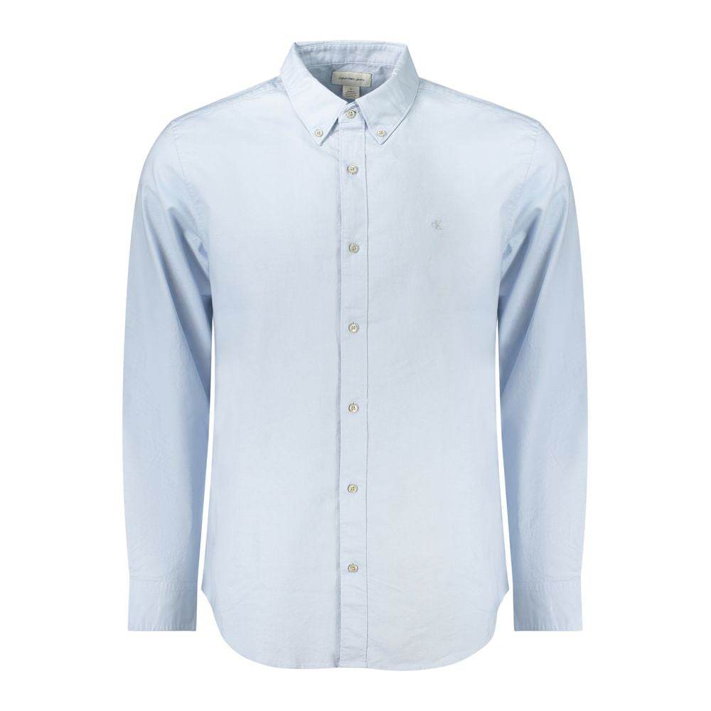 Calvin Klein Light Blue Cotton Men Shirt - Hilstor
