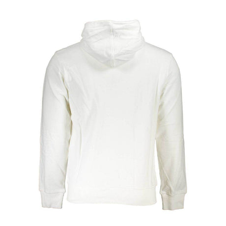 La Martina White Cotton Men Sweater with Hood and Zip Pockets - Hilstor