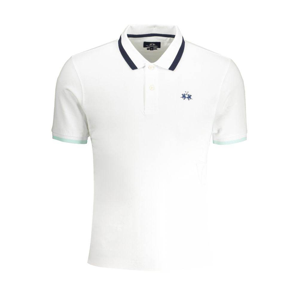 La Martina White Cotton Polo Shirt - Hilstor
