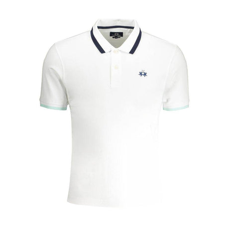 La Martina White Cotton Polo Shirt - Hilstor