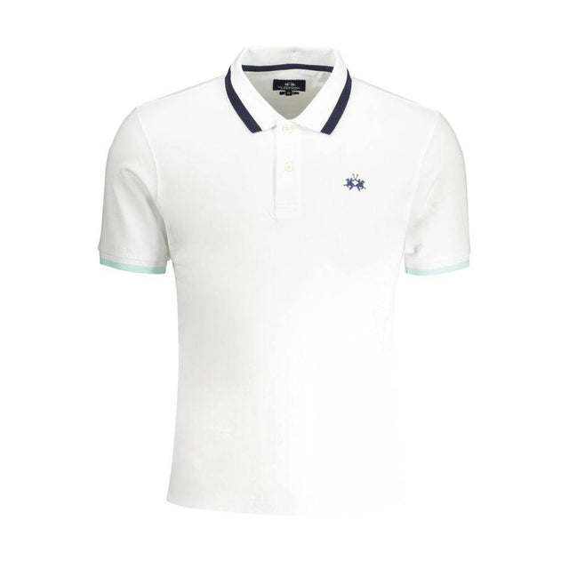 La Martina White Cotton Polo Shirt - Hilstor