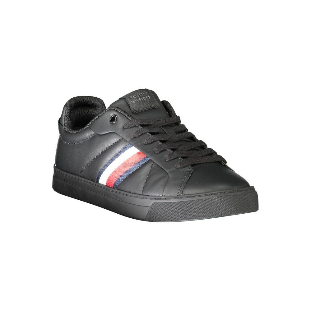 Tommy Hilfiger Black Leather Men Sneaker - Hilstor