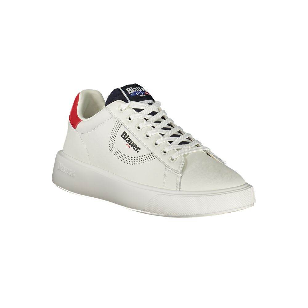 Blauer White Leather Men Sneaker - Hilstor