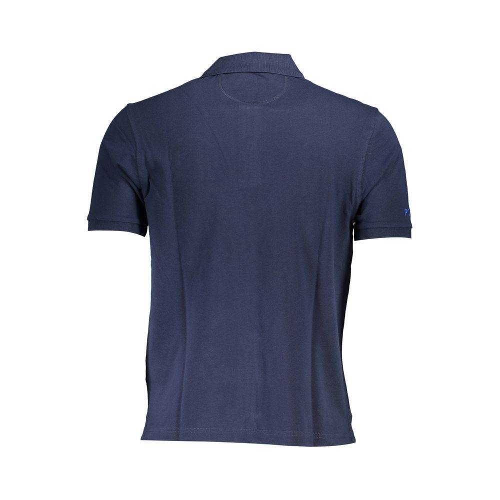 La Martina Blue Cotton Men Polo Shirt - Hilstor