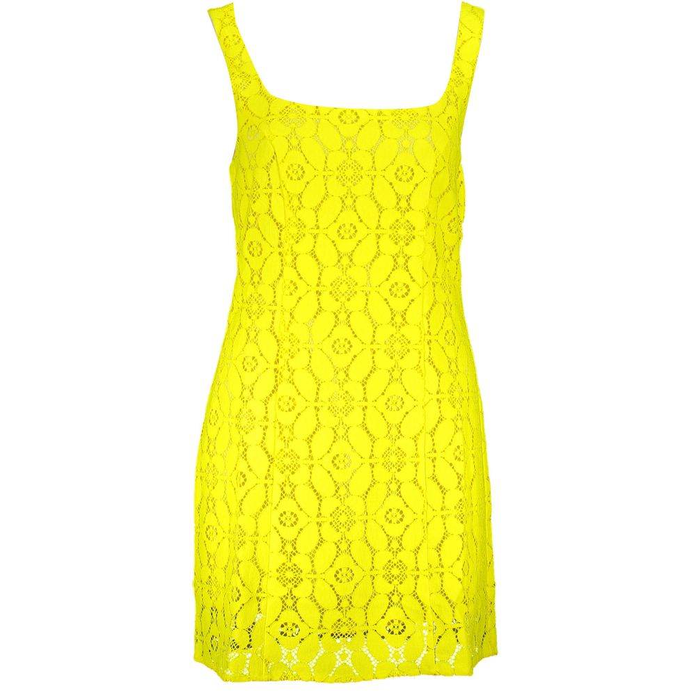 Desigual Yellow Polyester Women Sleeveless Dress - Hilstor