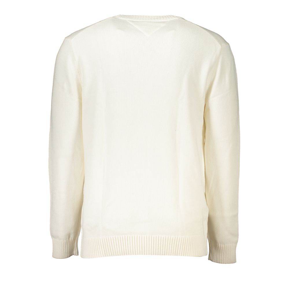 Tommy Hilfiger Chic White Crew Neck Cotton Sweater - Hilstor
