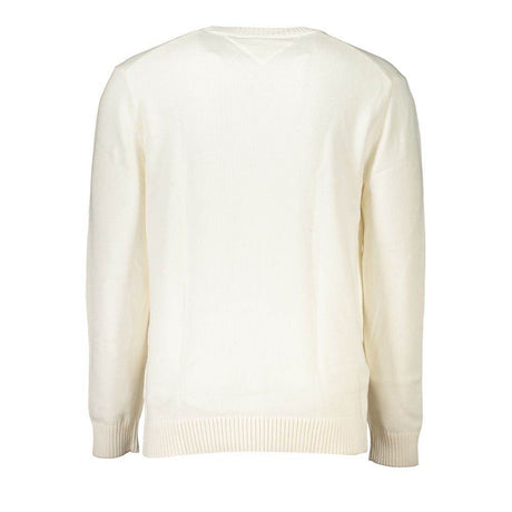 Tommy Hilfiger Chic White Crew Neck Cotton Sweater - Hilstor