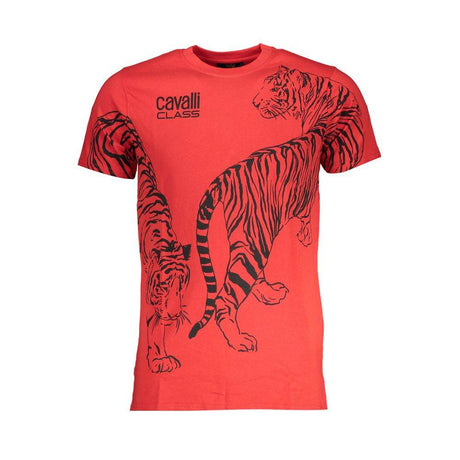 Cavalli Class Red Cotton T-Shirt - Hilstor