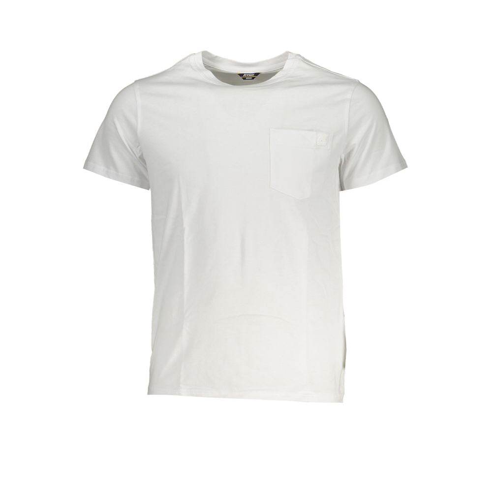 K-WAY Elegant White Cotton T-Shirt with Pocket Detail - Hilstor