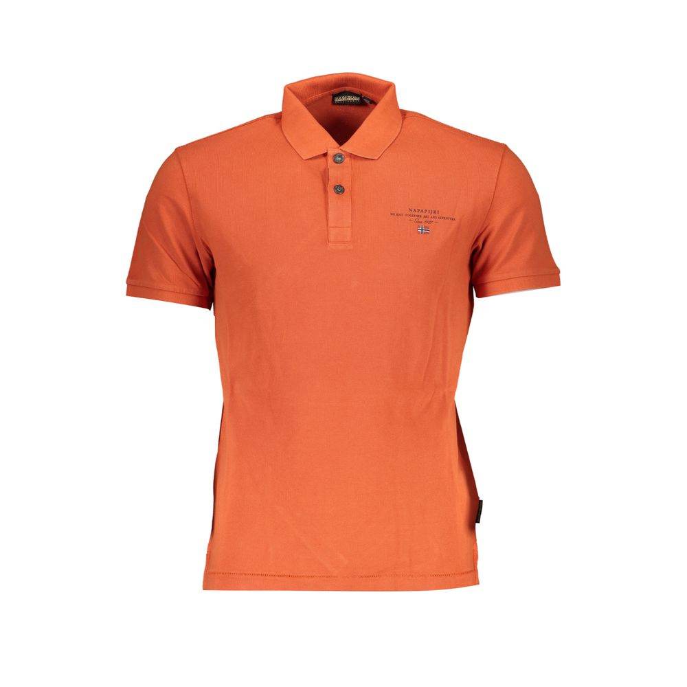 Napapijri Orange Cotton Polo Shirt - Hilstor