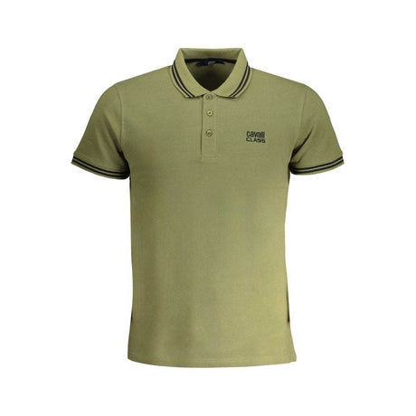 Cavalli Class Green Cotton Polo Shirt - Hilstor