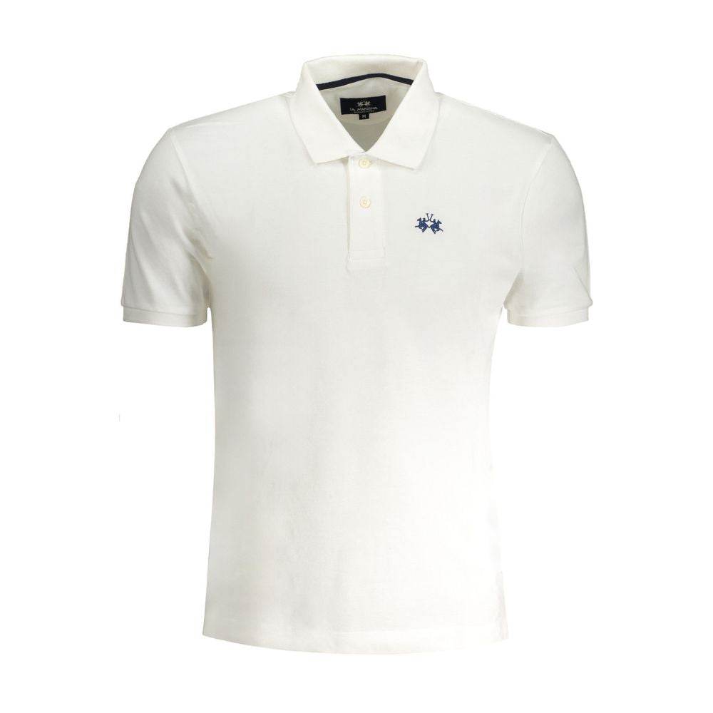 La Martina White Cotton Polo Shirt - Hilstor