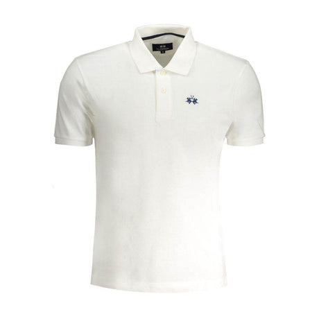 La Martina White Cotton Polo Shirt - Hilstor