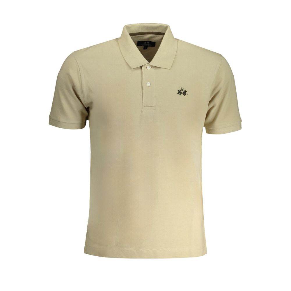La Martina Beige Cotton Polo Shirt - Hilstor