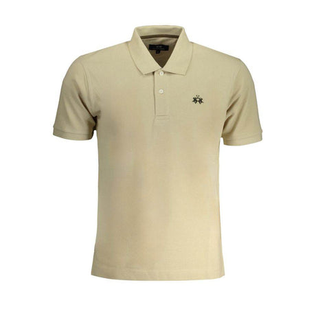 La Martina Beige Cotton Polo Shirt - Hilstor