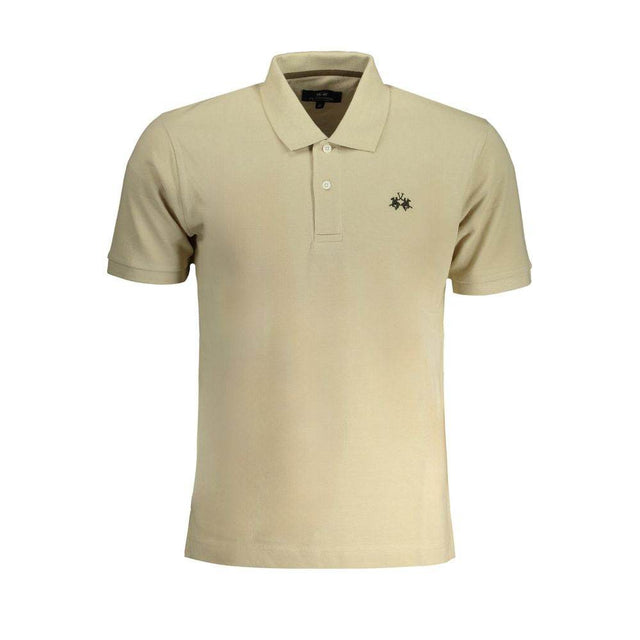 La Martina Beige Cotton Polo Shirt - Hilstor