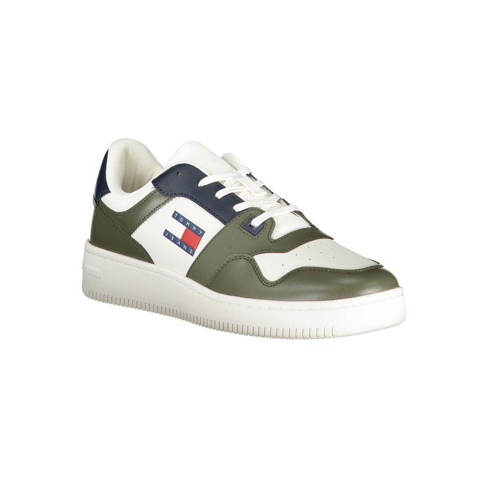 Tommy Hilfiger Green Leather Men Sneaker - Hilstor