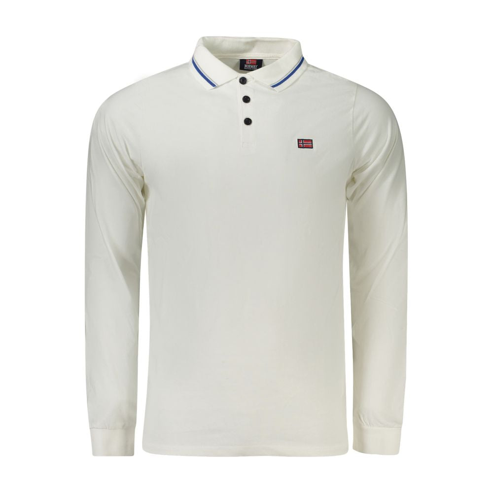 Norge 1963 Hvid bomulds poloshirt til mænd